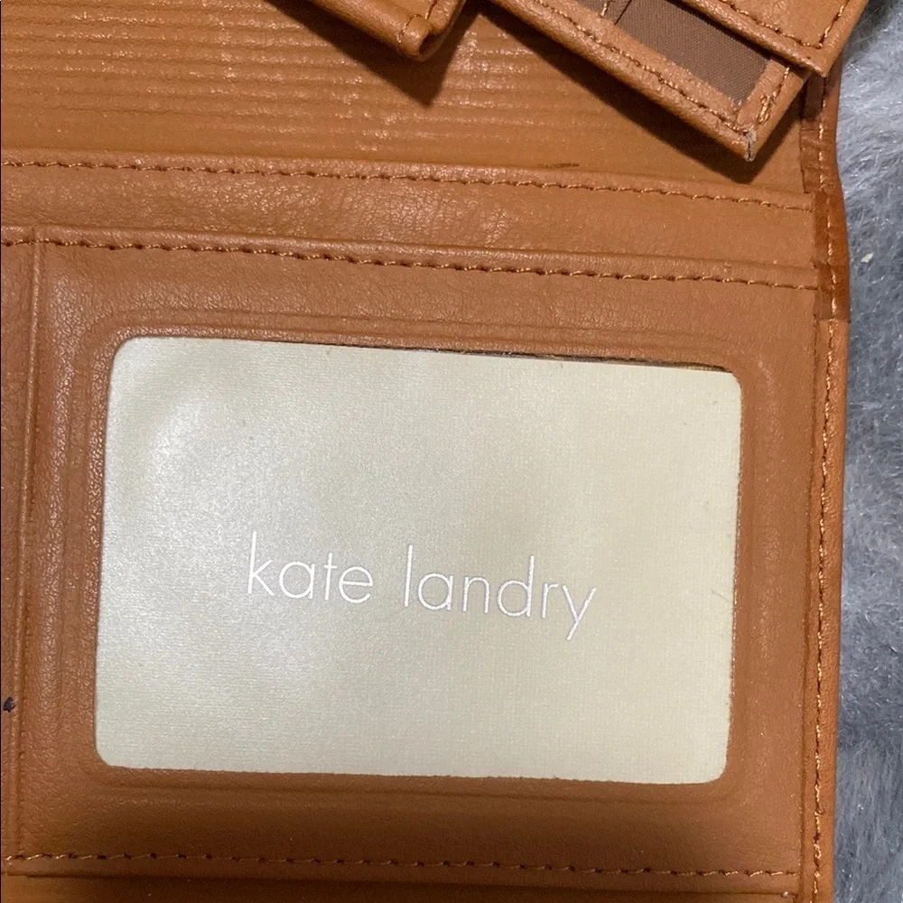 Kate Landry genuine leather Brown and Gold Wallet with Ornate Medallion
